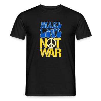 Make Love Not War | Ukraine Peace is the only way - Männer T-Shirt - Schwarz - Vorne - AI Model Male 178 light (178cm)