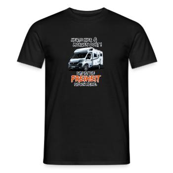 Here today & there tomorrow, that's freedom... - Men's T-Shirt - black - Front - AI Model Male 178 light (178cm)