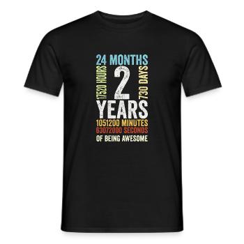 2nd anniversary gift, kids birthday gift, wedding - Men's T-Shirt - black - Front - AI Model Male 178 light (178cm)