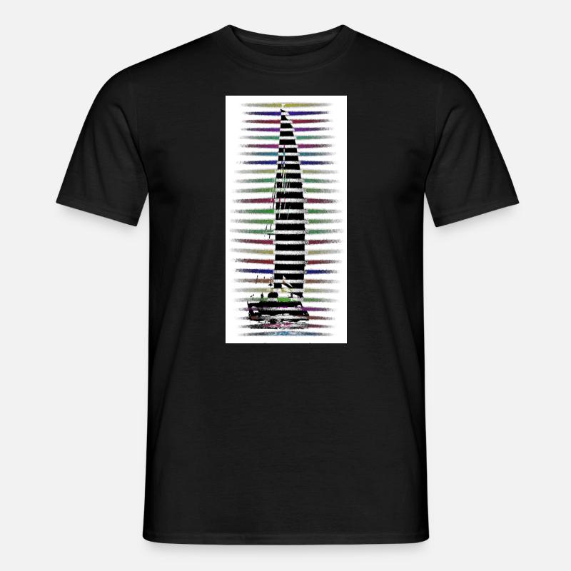 Katamaran Segelboot Schiff - Männer T-Shirt - Schwarz