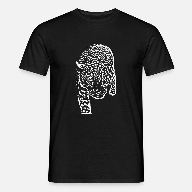Blanc léopard - T-shirt homme - noir