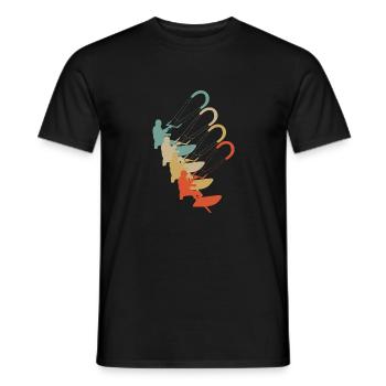 Vintage style rétro kitesurfing cerf-volant kite voile - T-shirt homme - noir - Devant - AI Model Male 178 light (178cm)