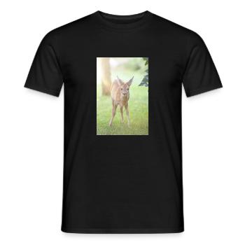 Deer Fawn (Capreolus capreolus, deer, fawn, fawn - Men's T-Shirt - black - Front - AI Model Male 178 light (178cm)