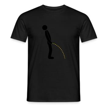 logo toilette pee piss debout - T-shirt homme - noir - Devant - AI Model Male 178 light (178cm)
