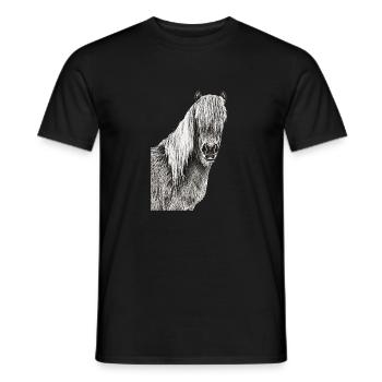 Horses horse horse head rider horse sayings - Men's T-Shirt - black - Front - AI Model Male 178 light (178cm)