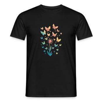 Papillons Aquarelle - T-shirt homme - noir - Devant - AI Model Male 178 light (178cm)