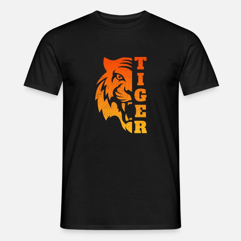 TIGER TEE - Männer T-Shirt - Schwarz