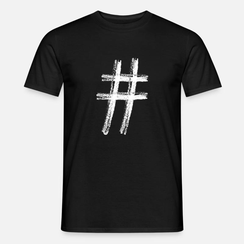 Hashtag - Männer T-Shirt - Schwarz