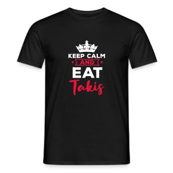Weißes lustiges Zitat Foodies Design KEUP CLAME ES - Männer T-Shirt - Schwarz - Vorne - AI Model Male 178 light (178cm)