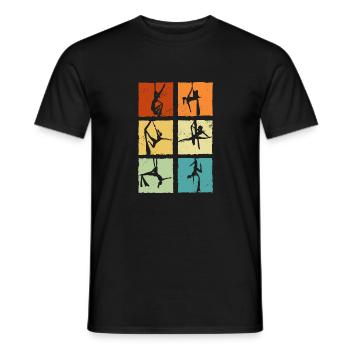 Retro Graphic Gymnast Gymnastics Acrobat Acrobatic - Männer T-Shirt - Schwarz - Vorne - AI Model Male 178 light (178cm)