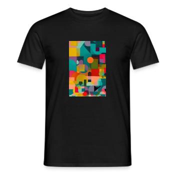 Abstract Retro Vintage Art - Männer T-Shirt - Schwarz - Vorne - AI Model Male 178 light (178cm)