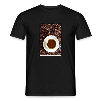 Great Coffee Drink Poster For The Kitchen - Men's T-Shirt - black - Front - AI Model Male 178 light (178cm)