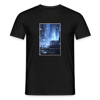 ville futuriste Science Fiction Dystopian - T-shirt homme - noir - Devant - AI Model Male 178 light (178cm)