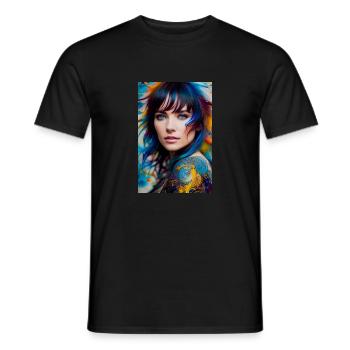 Colorful Beauty 3 - Men's T-Shirt - black - Front - AI Model Male 178 light (178cm)