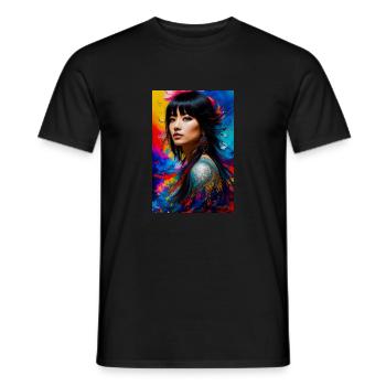 Colorful Beauty 4 - Men's T-Shirt - black - Front - AI Model Male 178 light (178cm)