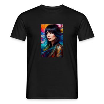 Colorful beauty 14 - Men's T-Shirt - black - Front - AI Model Male 178 light (178cm)