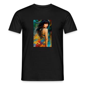 Colorful Beauty 10 - Men's T-Shirt - black - Front - AI Model Male 178 light (178cm)