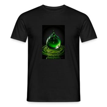 Tropfen grün 2 - Männer T-Shirt - Schwarz - Vorne - AI Model Male 178 light (178cm)