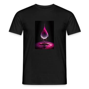 Gouttes magenta 4 - T-shirt homme - noir - Devant - AI Model Male 178 light (178cm)
