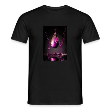 Tropfen magenta 3 - Männer T-Shirt - Schwarz - Vorne - AI Model Male 178 light (178cm)