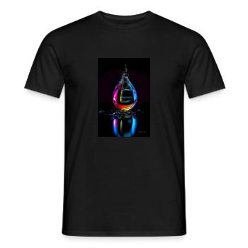 Tropfen neon 7 - Männer T-Shirt - Schwarz - Vorne - AI Model Male 178 light (178cm)