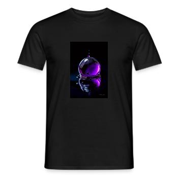 Drops purple 7 - Men's T-Shirt - black - Front - AI Model Male 178 light (178cm)