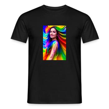 Neon Beauty 7 - Men's T-Shirt - black - Front - AI Model Male 178 light (178cm)