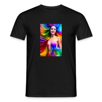 Neon Beauty 9 - Men's T-Shirt - black - Front - AI Model Male 178 light (178cm)