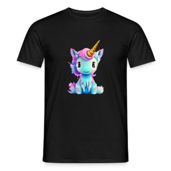 Einhorn Mädchen Unicorn Fabeltier Einhörner - Männer T-Shirt - Schwarz - Vorne - AI Model Male 178 light (178cm)