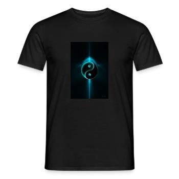 Yin Yang cyan 1 - Männer T-Shirt - Schwarz - Vorne - AI Model Male 178 light (178cm)