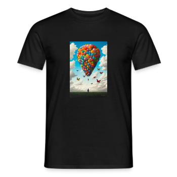 Ballonfahrt - Männer T-Shirt - Schwarz - Vorne - AI Model Male 178 light (178cm)