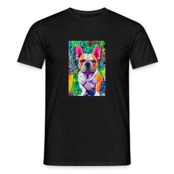 Modern Pop Art Print | colorful | French Bulldog - Men's T-Shirt - black - Front - AI Model Male 178 light (178cm)