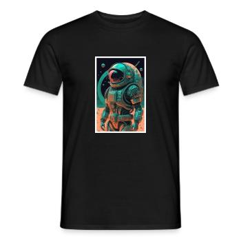 Astronaut Futuristisch Raumfahrt Weltall Universum - Männer T-Shirt - Schwarz - Vorne - AI Model Male 178 light (178cm)