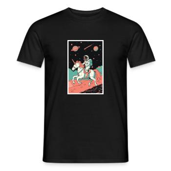 Astronaut Futuristisch Raumfahrt Weltall Universum - Männer T-Shirt - Schwarz - Vorne - AI Model Male 178 light (178cm)