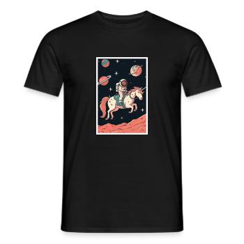 Astronaut Futuristisch Raumfahrt Weltall Universum - Männer T-Shirt - Schwarz - Vorne - AI Model Male 178 light (178cm)