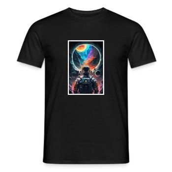 Astronaut Futuristisch Raumfahrt Weltall Universum - Männer T-Shirt - Schwarz - Vorne - AI Model Male 178 light (178cm)