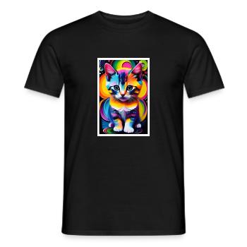 Chat mignon Pop Art Art moderne - T-shirt homme - noir - Devant - AI Model Male 178 light (178cm)