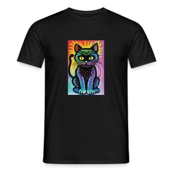 Chat mignon Pop Art Art moderne - T-shirt homme - noir - Devant - AI Model Male 178 light (178cm)