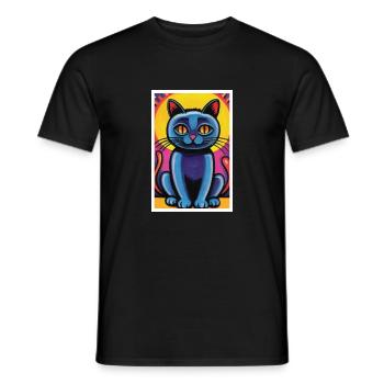 Chat mignon Pop Art Art moderne - T-shirt homme - noir - Devant - AI Model Male 178 light (178cm)