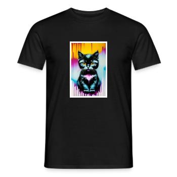 Chat mignon Pop Art Art moderne - T-shirt homme - noir - Devant - AI Model Male 178 light (178cm)