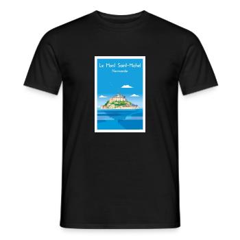 MONT SAINT MICHEL - T-shirt homme - noir - Devant - AI Model Male 178 light (178cm)