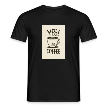 Coffee Yes I Love Coffee Coffeelovers 005 - Men's T-Shirt - black - Front - AI Model Male 178 light (178cm)