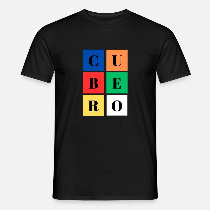 Quadratischer Eimer Farben SpeedCuber - Männer T-Shirt - Schwarz
