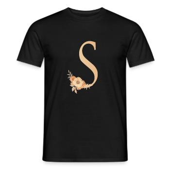 Buchstabe S mit Blumen - Männer T-Shirt - Schwarz - Vorne - AI Model Male 178 light (178cm)
