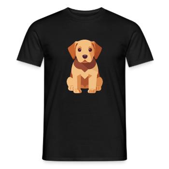 Labrador Welpe Süß Hund - Männer T-Shirt - Schwarz - Vorne - AI Model Male 178 light (178cm)