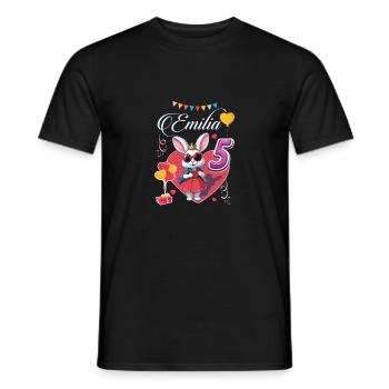 Birthday daughter granddaughter - 5 years old - EMILIA - Men's T-Shirt - black - Front - AI Model Male 178 light (178cm)