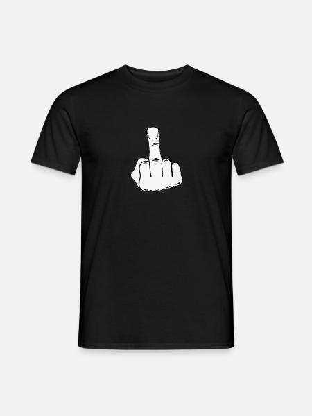 Mittelfinger - Männer T-Shirt - Schwarz