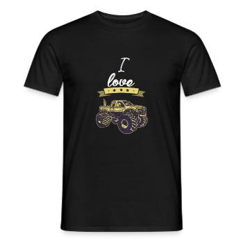 J'aime monstre cadeau Trucks I love - T-shirt homme - noir - Devant - AI Model Male 178 light (178cm)