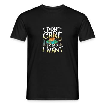 I Don't Care I Do What I Want für Flat Earth - Männer T-Shirt - Schwarz - Vorne - AI Model Male 178 light (178cm)