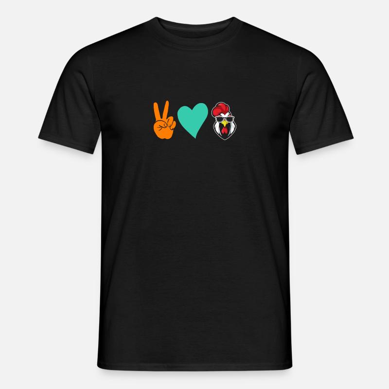 Hühner Hahn - Männer T-Shirt - Schwarz